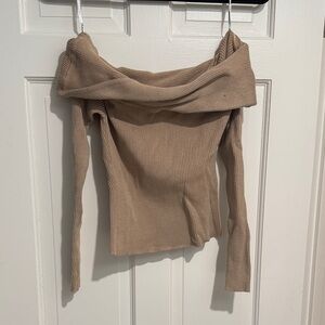 Tan Off-Shoulder Women's Sweater Australian